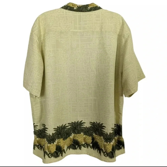 Joe Marlin short sleeve pineapple Hawaiian yellow green men shirt sz XL - Picture 2 of 8